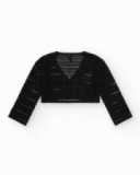 Cárdigan para niña en negro de manga larga y cierre con botones