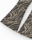 Black pants for girls with an animal print and studs at the waist.