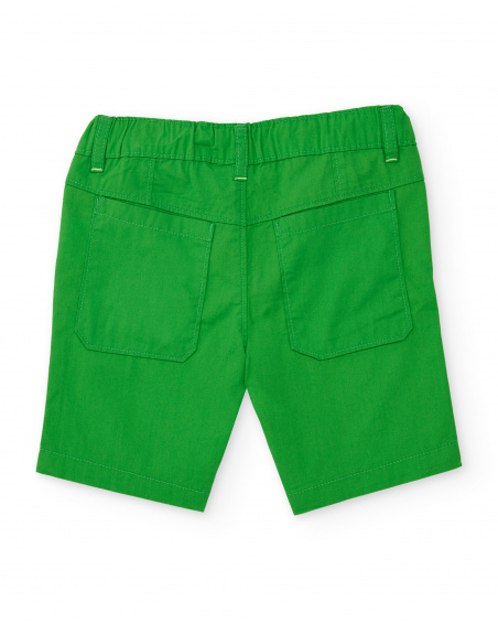 Bermuda para niño en verde con estampado de palmera