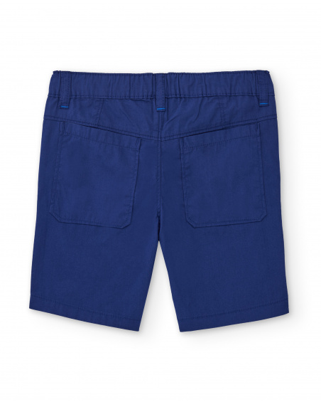 Bermuda para niño en azul con estampado de palmera