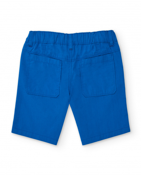 Bermuda para niño en azul eléctrico con estampado de palmera