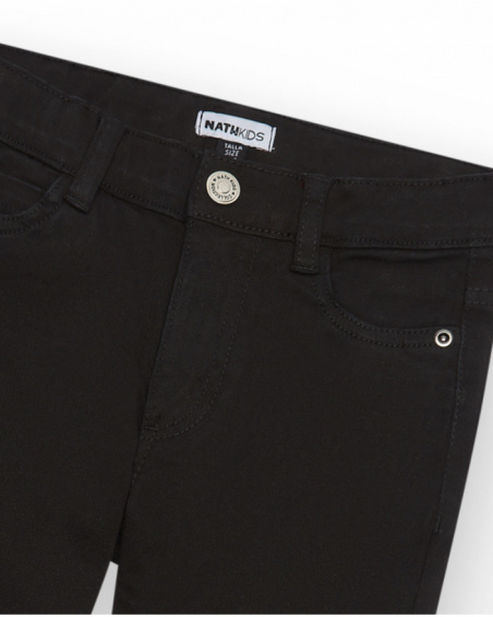 Black boy's trousers with slim fit design and functional pockets.