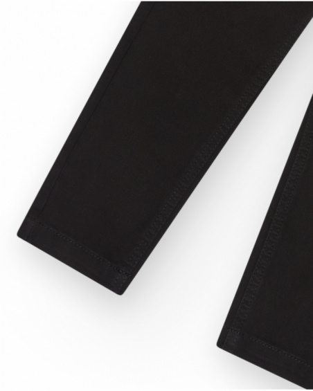 Black boy's trousers with slim fit design and functional pockets.
