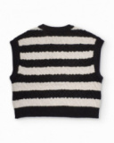 Girls’ striped knit vest in black and white