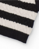 Girls’ striped knit vest in black and white