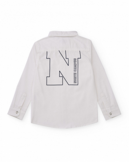 White long-sleeve shirt for boys with back print