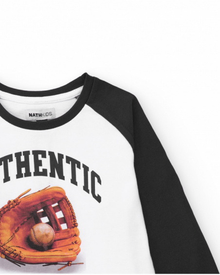 Long-sleeved t-shirt for boys with baseball glove print