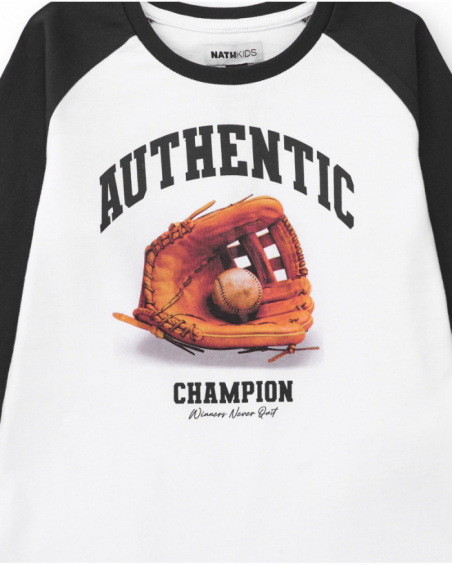 Long-sleeved t-shirt for boys with baseball glove print