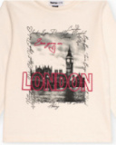 Long-sleeved off-white t-shirt for girls with London print
