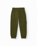 Pantalón jogger para niño color verde militar con bolsillo cargo