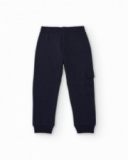 Pantalón jogger azul marino con bolsillo lateral para niño