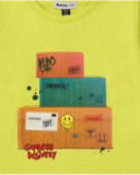 Lime green long sleeve T-shirt for boys with box print