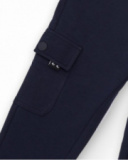 Navy blue cargo pants for boys with side pockets