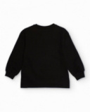 Black girls’ sweatshirt with "CAT WALK" print