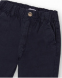 Navy blue twill trousers for boys with elastic waistband