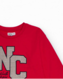 Red sweatshirt for girls with letter print