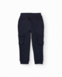 Navy blue jogger pants for boys with cargo pockets