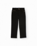 Black denim pants for boys with five-pocket design