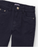 Navy blue denim pants for boys with classic five-pocket design