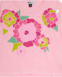 Pink long sleeve t-shirt with embroidered flowers for girls