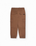 Brown cargo-style jogger pants for boys