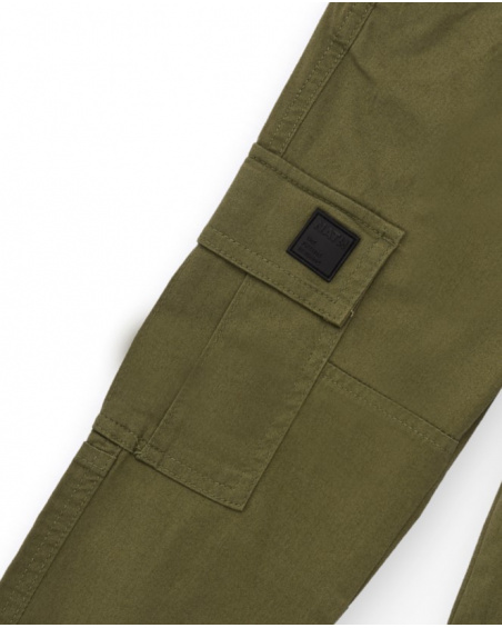 Boys' cargo pants in military green