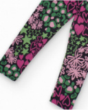 Girls’ multicolor leggings with hearts and flowers print