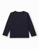 Navy long-sleeve t-shirt with gamer print for boys