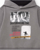 Grey hoodie with skate print for boys