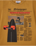 Mustard long-sleeve t-shirt for boys with skate and text print