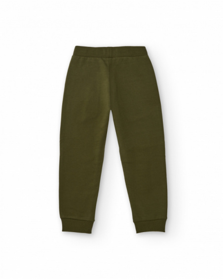 Pantalón jogger verde para niño con cintura ajustable