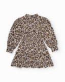 Animal print dress for girls with long sleeves