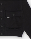 Black fleece jacket for girls with front pockets