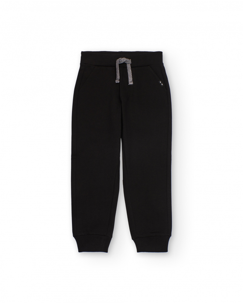 Pantalón jogger negro para niño con cintura ajustable