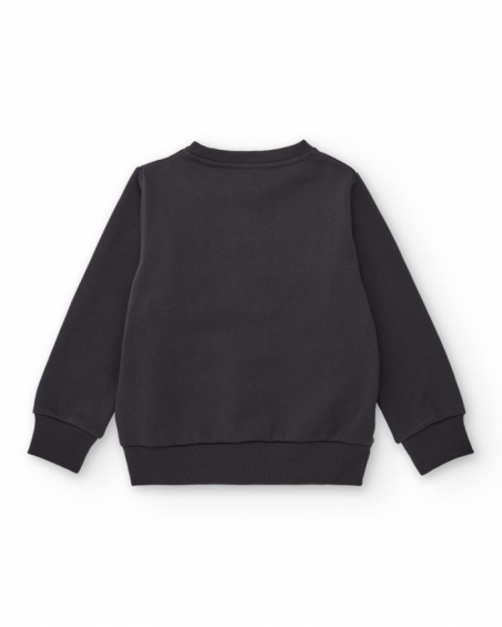 Grey sweatshirt for boys with motorcycle print