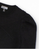 Black cropped knit sweater with asymmetrical design for girls