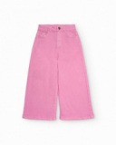 Girls' pink denim culotte pants