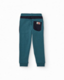 Teal jogger pants for boys with contrasting details