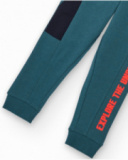 Teal jogger pants for boys with contrasting details