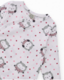 Two-piece set for girl in white and pink with owl print. Two-piece set for girl in white and pink with owl print.