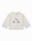 Set of white sweatshirt and aqua green pants for girl Set of white sweatshirt and aqua green pants for girl