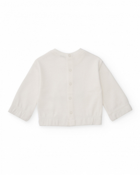 Set for newborn with white sweatshirt and green pants