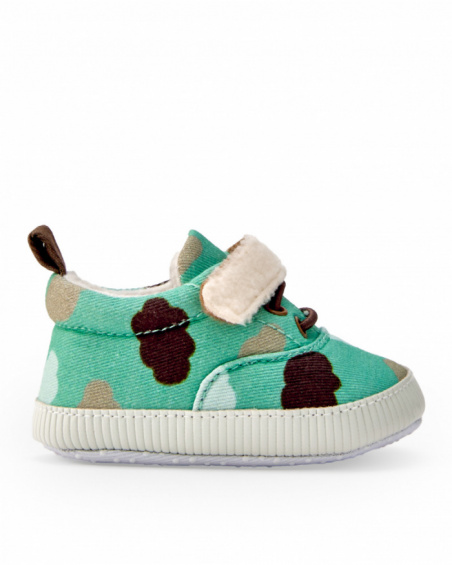 Baby boy sneaker in green with camouflage print