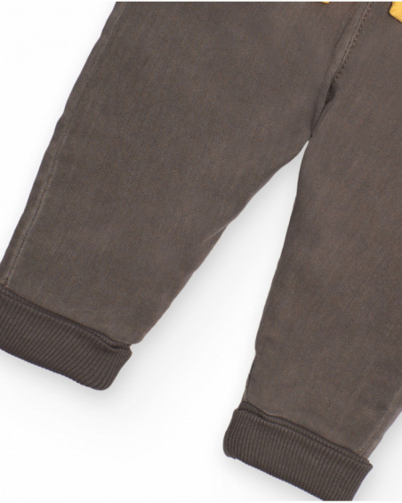 Set for newborn with white t-shirt and gray pants