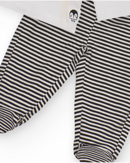 Baby boy t-shirt and pants set in black and white with panda print