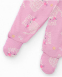 T-shirt and pants set for newborn in pink with leopard print