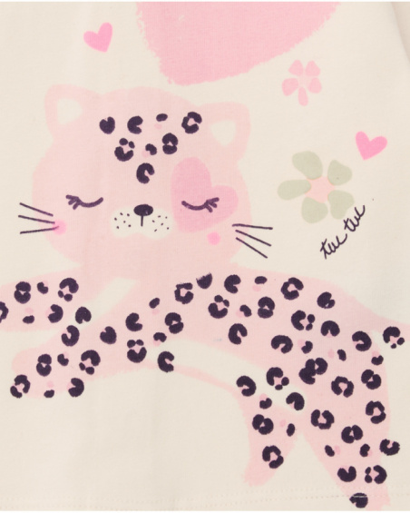 Pink girl's outfit with leopard and heart print