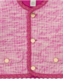 Pink jacket for girls with golden buttons.
