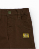 Brown cargo pants for boys with side pockets.