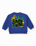 Boys' blue sweatshirt with "I'M FUNNY" print on the chest.